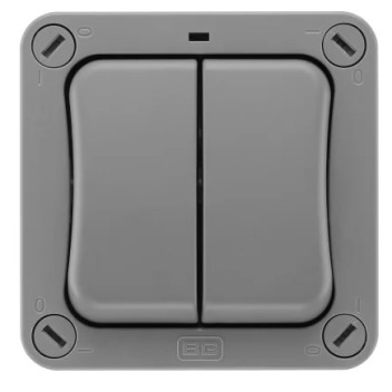 Waterproof IP66 Switch 2 Gang 2 Way Grey*