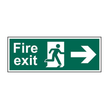 Signage Fire Exit Running Man Arrow Right Rigid 400 x 150mm*