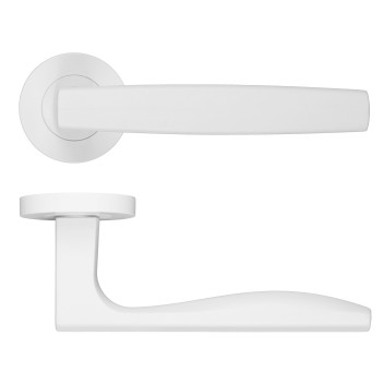 Apennine Lever On Round Rose Powder Coated White Finish