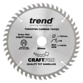 Trend CSB/PT16048 Craft Saw Blade Plunge 160 x 48T x 20mm Bore*