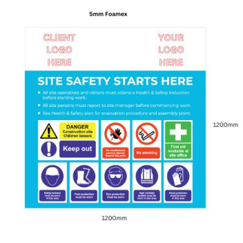 Custom Logo 5mm Foamex Sign 1200 x 1200mm Site Safety*