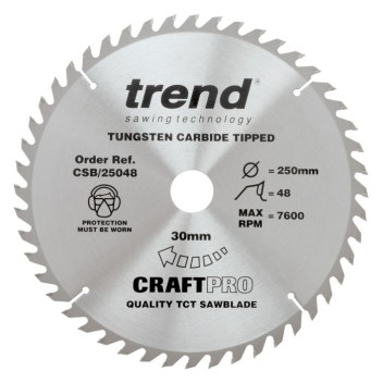 Trend CSB/25048 Craft Saw Blade 250 x 48T x 30mm Bore*