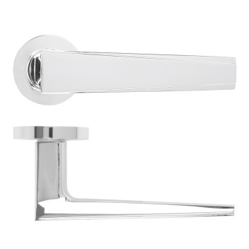 Veloce Lever On Round Rose Polished Chrome Finish