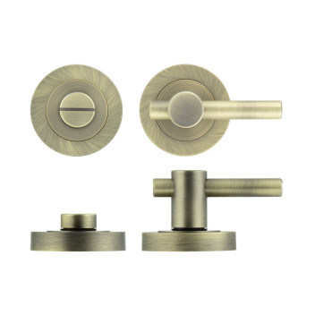 Apennine Lever On Round Rose Antique Brass Finish