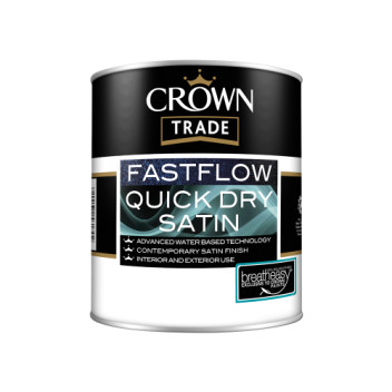 Crown Trade Fast Flow Quick Drying Satin White 1L