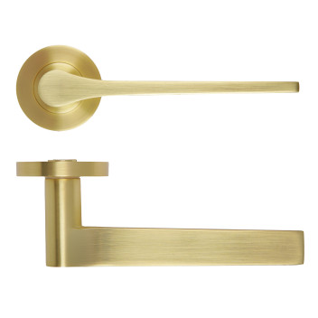 Gio Lever On Round Rose Satin Brass Finish