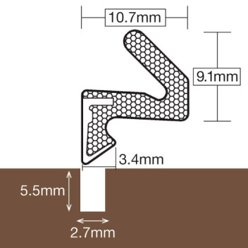 Weatherstrip Aquamac 21 Brown 25mm (10m)*