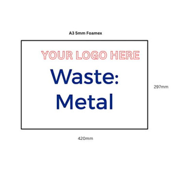 Custom Logo 5mm Foamex Sign A3 Metal Skip*