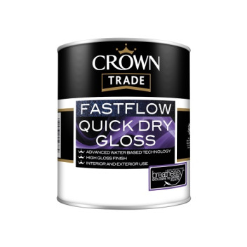 Crown Trade Fast Flow Quick Drying Gloss Black 2.5L