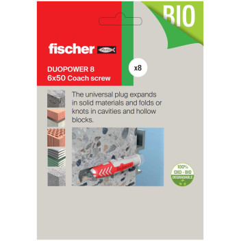 Fischer Fix Set M6 x 50mm Coachscrew (8) *