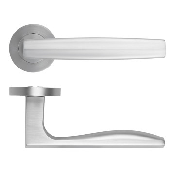Apennine Lever On Round Rose Satin Chrome Finish