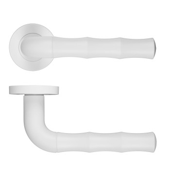 Vasco Lever On Round Rose Powder Coated White Finish