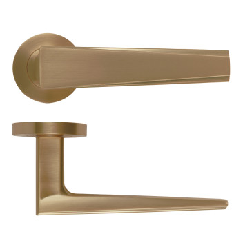 Veloce Lever On Round Rose Antique Brass Finish