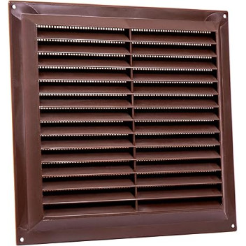 Vent Louvre With Flyscreen Plastic Brown 9x9*