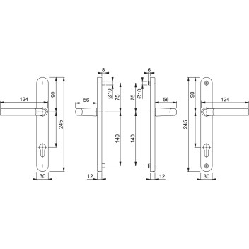 UPVC Door Handle Mp Levers 92 Gold 215 Bc*