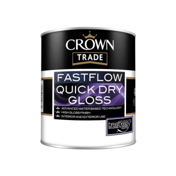 Crown Trade Fast Flow Quick Drying Gloss White 1L