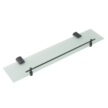 Bathroom Glass Shelf Inc Fittings Matt Black