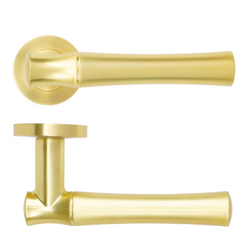 Aldo Lever On Round Rose Satin Brass Finish