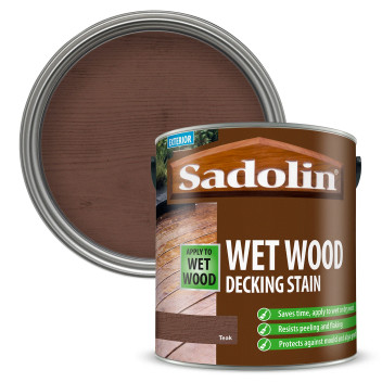Sadolin Wet Wood Decking Stain Teak 2.5L
