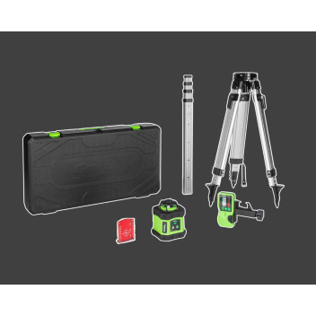 Grettz G60 Red Beam Rotary Laser Kit inc Tripod, Staff and Receiver