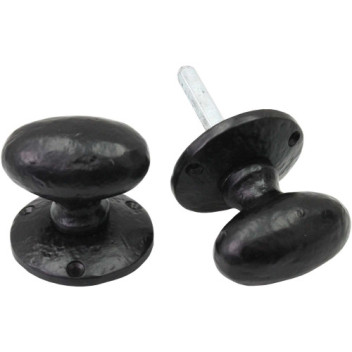 Knob Oval Rim Furniture Black (set)*