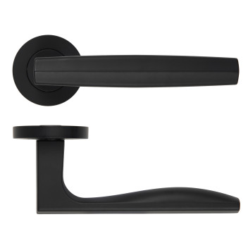 Apennine Lever On Round Rose Oscuro Matt Black Finish