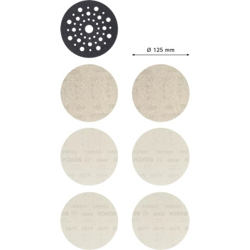 Bosch Orbital Sanding Disc Mixed 80/120/180 Plus Backing Pad 125mm*