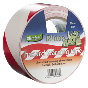 Tape Hazard Self Adhesive Red / White (33m)*