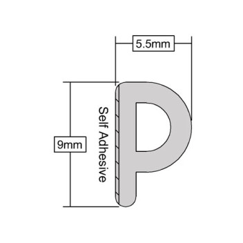 Seal Door / Window P Profile White 5m*
