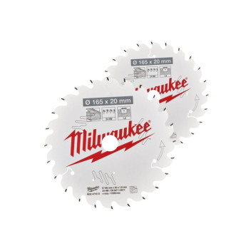 Milwaukee Hand Held Circular Saw Blades 165mm x 20mm 40T Twin Pack*