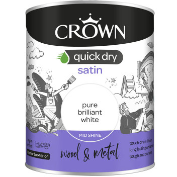 Crown Quick Dry Satin Brilliant White 750ml*
