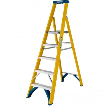 Werner 717 Series Fibreglass Platform Stepladder 5 Tread