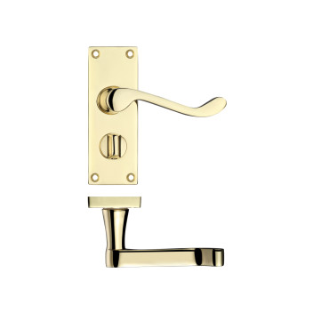 Door Handle Victorian Scroll Lever Privacy PB*