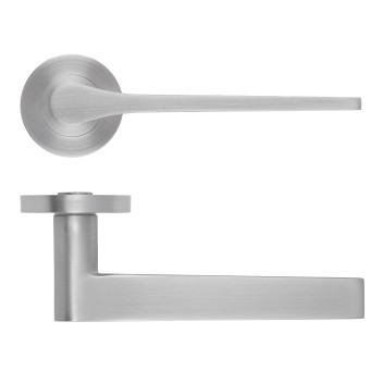 Gio Lever On Round Rose Satin Chrome Finish