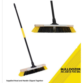 Bulldozer 18\" Heavy Duty Dual Fill Bass / PET Broom with Metal Handle