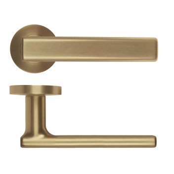 Frigo Lever On Round Rose Antique Brass Finish