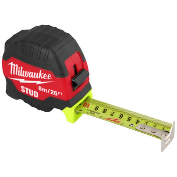 Milwaukee Gen3 Stud Magnetic Tape Measure Hi Vis 8m/26ft
