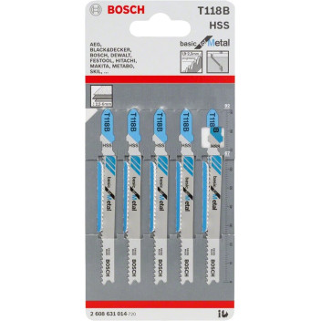 Bosch T118B Jigsaw Blades Metal / Fine 2.56mm (5)*