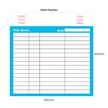 Custom Logo 5mm Foamex Sign 800 x 800mm Risk Assesment Board*