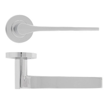 Gio Lever On Round Rose Polished Chrome Finish
