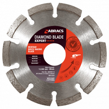Abracs Expert Mortar / Brick Diamond Raking Blade 115mm