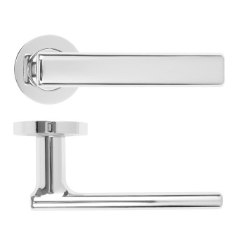 Frigo Lever On Round Rose Polished Chrome Finish