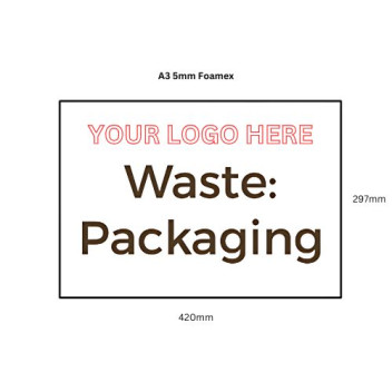 Custom Logo 5mm Foamex Sign A3 Waste Packaging*