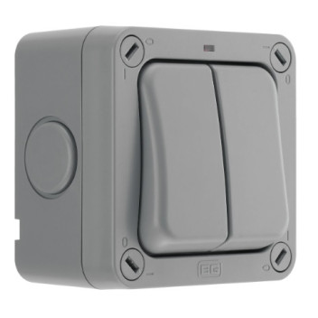 Waterproof IP66 Switch 2 Gang 2 Way Grey*