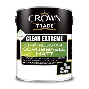 Crown Trade Clean Extreme Scrubbable Matt Mixed Colour 2.5L
