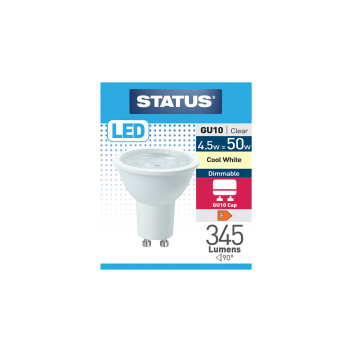 4.5W Dimmable Led Bulb Gu10 Cool White*
