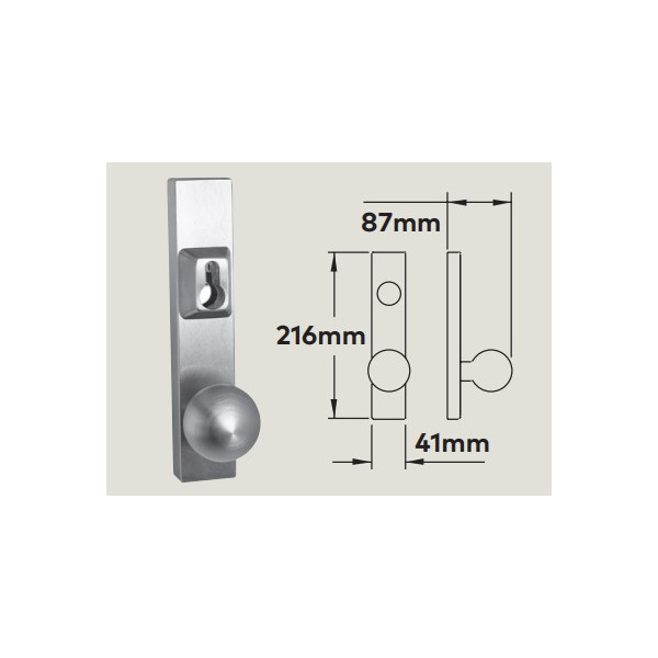 Dorma 9000 Series Zk Lockable Knob Trim Sss*