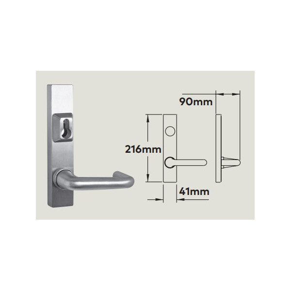 Dorma 9000 Series Zt Lockable Lever Trim Sss*
