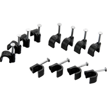 Cable Clips Round 7mm Black (50)* Cable Clips Round 7mm Black (50)*