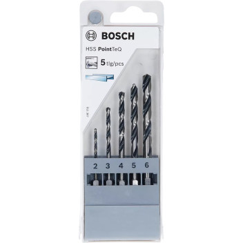 ZZ- Bosch PointTeQ HSS Metal Drill Bit Set 2-6mm (5)* ZZ- Bosch PointTeQ HSS Metal Drill Bit Set 2-6mm (5)*